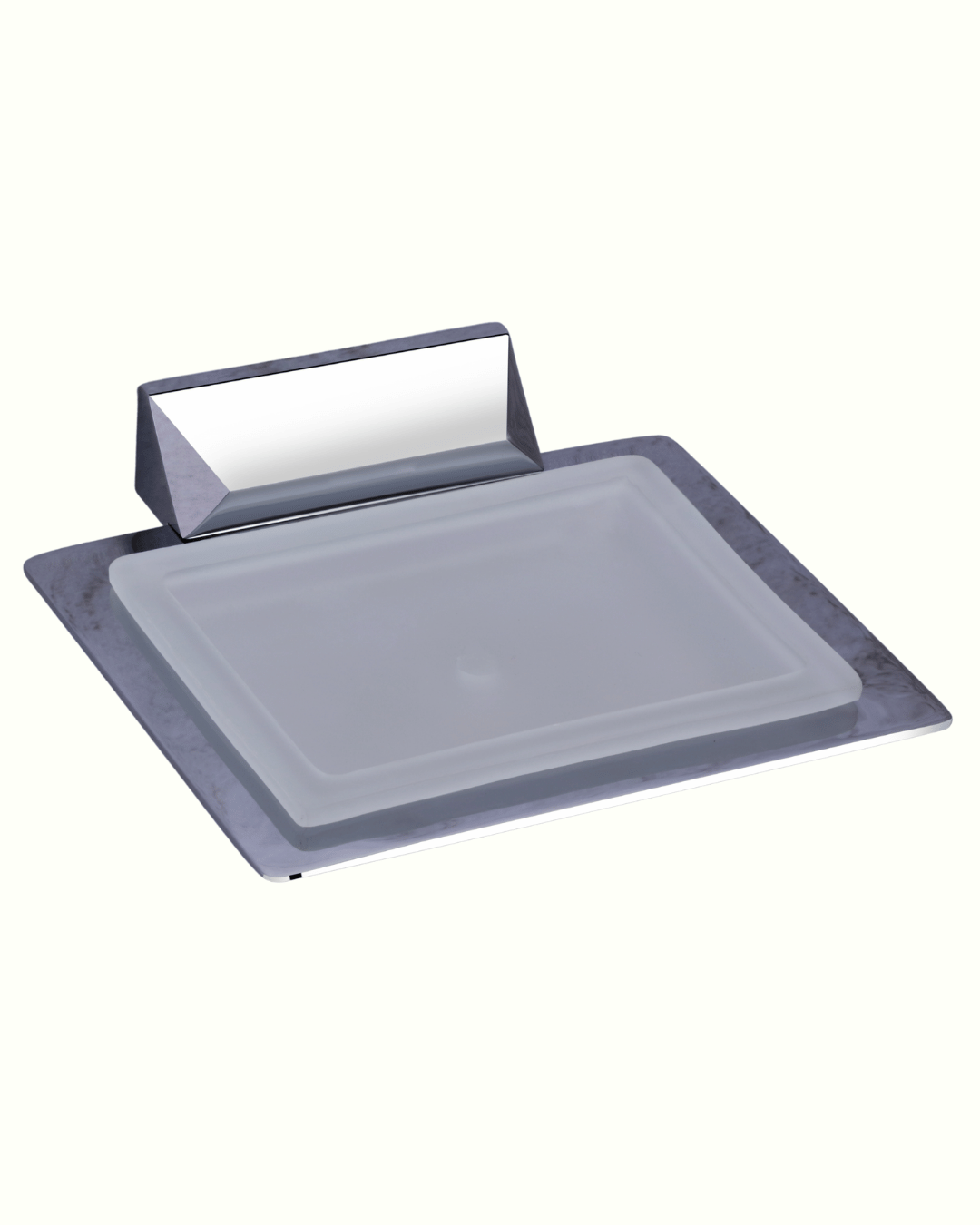 Glass Soap Dish Steria Chrome