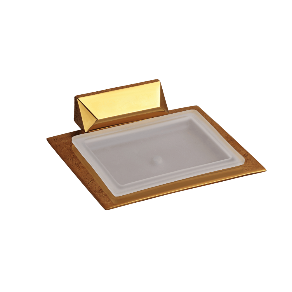 Soap Dish Glass STERIA Gold