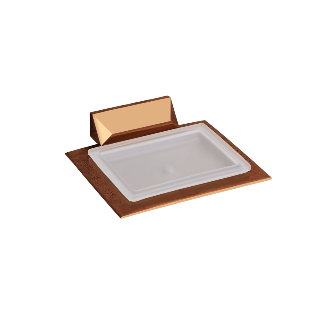 Soap Dish Glass STERIA Rose Gold