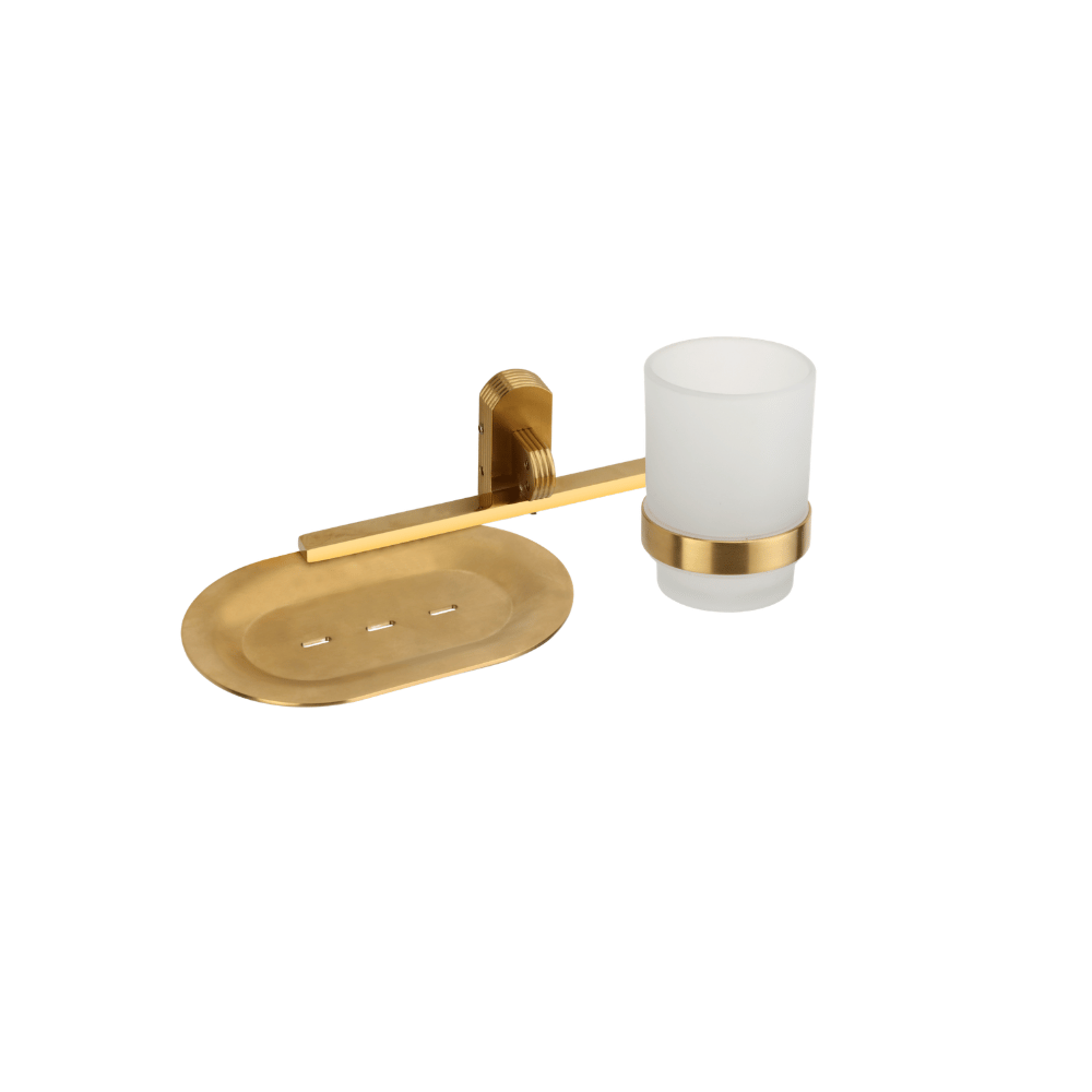 Soap With Tumbler ONYX Matt Gold